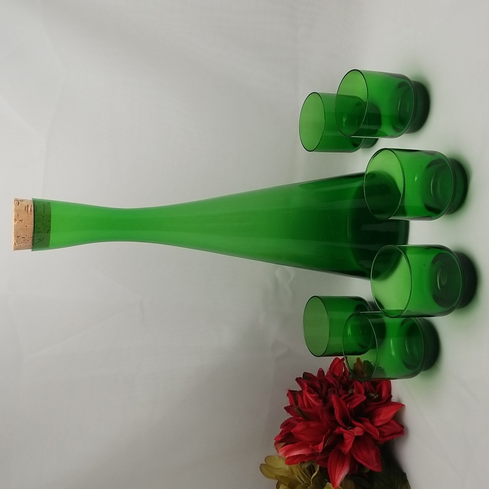 Holmegaard Per Lütken Winston Green Glass Decanter & Glasses